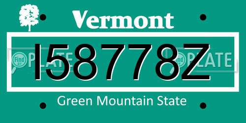 I58778Z Vermont License Plate