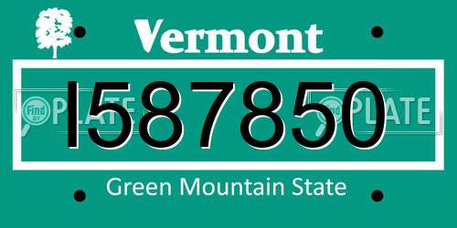 I587850 Vermont License Plate