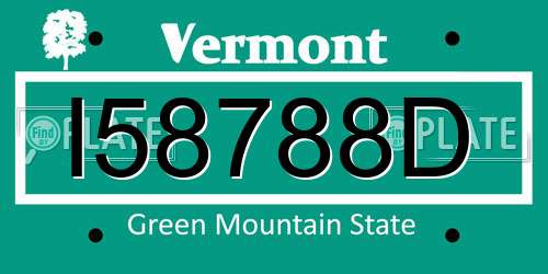 I58788D Vermont License Plate