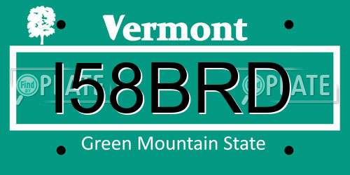 I58BRD Vermont License Plate