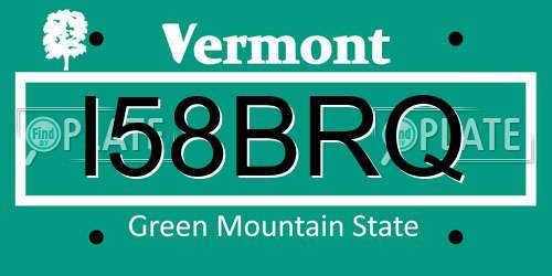 I58BRQ Vermont License Plate
