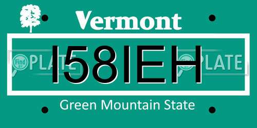 I58IEH Vermont License Plate