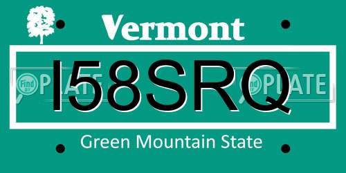 I58SRQ Vermont License Plate