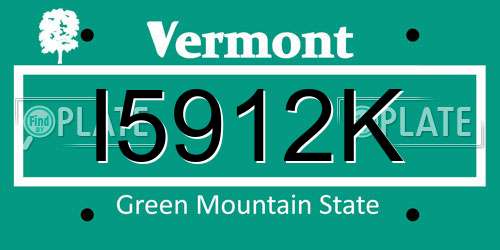 I5912K Vermont License Plate