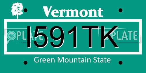 I591TK Vermont License Plate