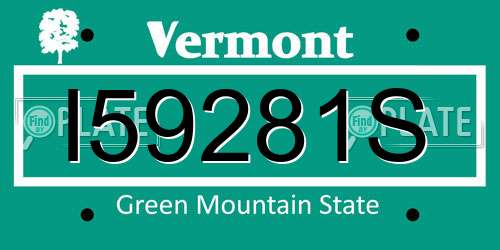 I59281S Vermont License Plate