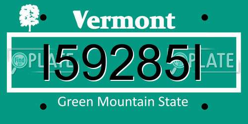 I59285I Vermont License Plate