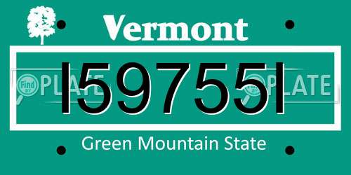 I59755I Vermont License Plate