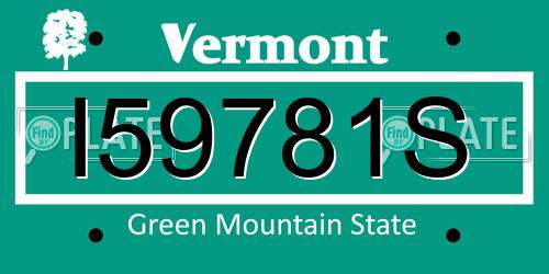 I59781S Vermont License Plate