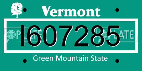 I607285 Vermont License Plate