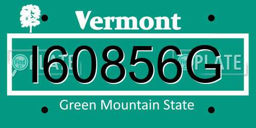 I60856G Vermont License Plate