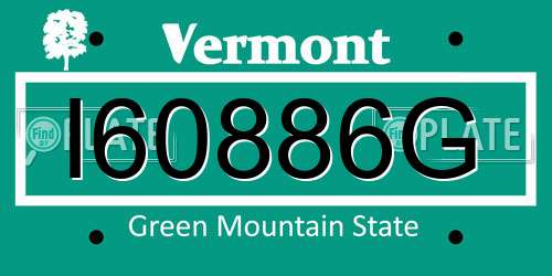 I60886G Vermont License Plate