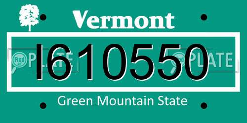 I610550 Vermont License Plate