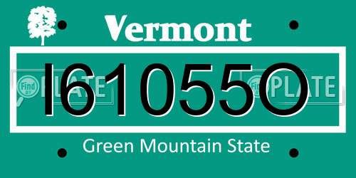I61055O Vermont License Plate