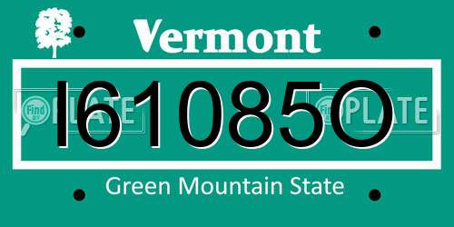 I61085O Vermont License Plate