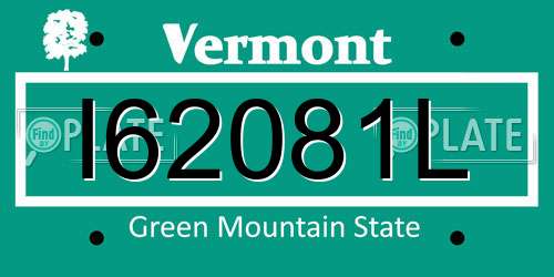 I62081L Vermont License Plate