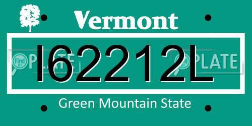 I62212L Vermont License Plate