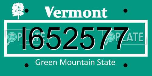 I652577 Vermont License Plate
