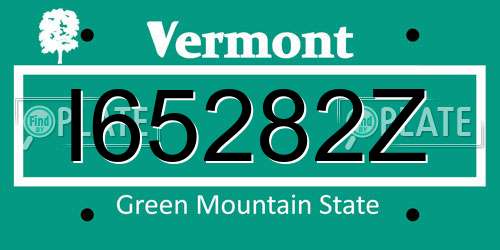 I65282Z Vermont License Plate