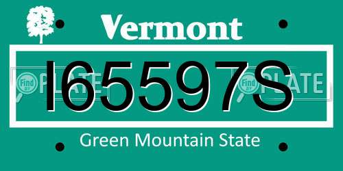 I65597S Vermont License Plate