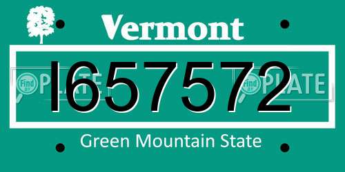 I657572 Vermont License Plate