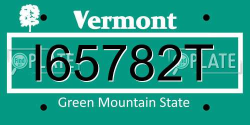 I65782T Vermont License Plate