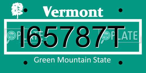 I65787T Vermont License Plate