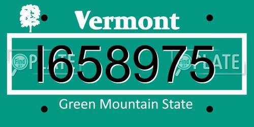 I658975 Vermont License Plate
