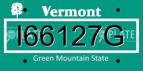 I66127G Vermont License Plate
