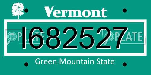 I682527 Vermont License Plate