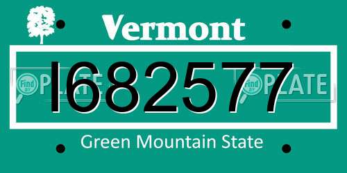 I682577 Vermont License Plate