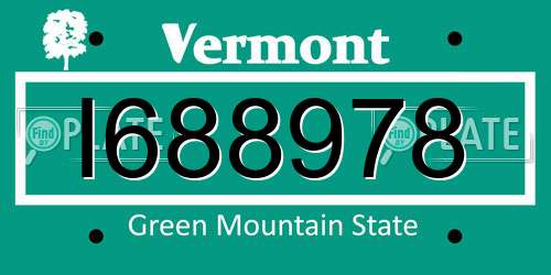 I688978 Vermont License Plate