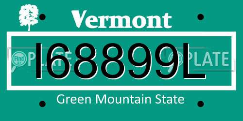 I68899L Vermont License Plate