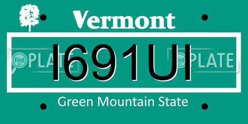 I691UI Vermont License Plate