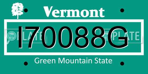 I70088G Vermont License Plate