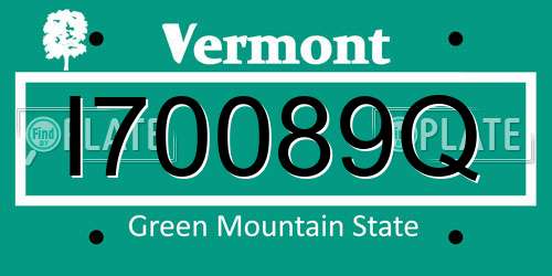 I70089Q Vermont License Plate