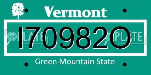I70982O Vermont License Plate