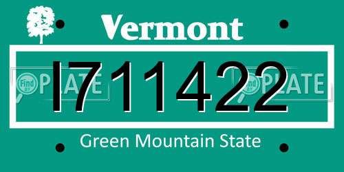 I711422 Vermont License Plate