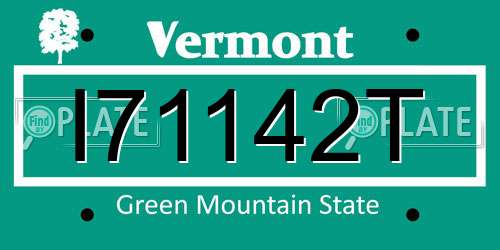 I71142T Vermont License Plate
