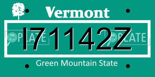I71142Z Vermont License Plate