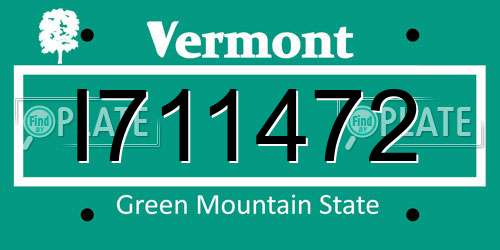 I711472 Vermont License Plate