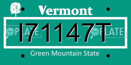 I71147T Vermont License Plate
