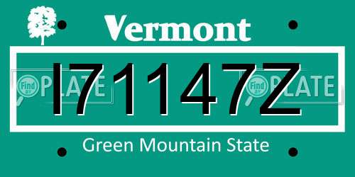 I71147Z Vermont License Plate