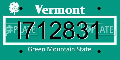 I712831 Vermont License Plate
