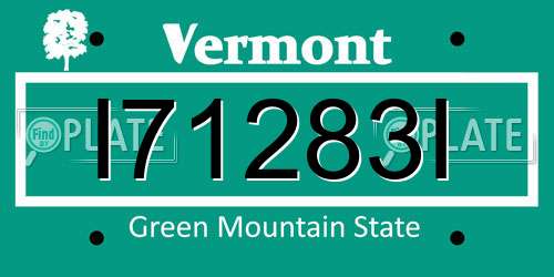 I71283I Vermont License Plate