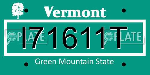 I71611T Vermont License Plate