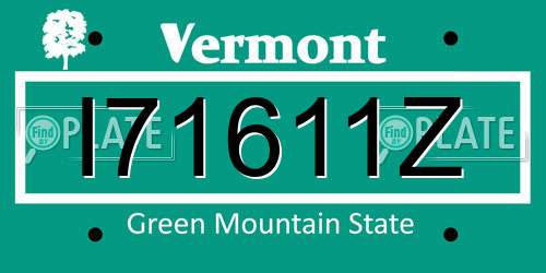 I71611Z Vermont License Plate