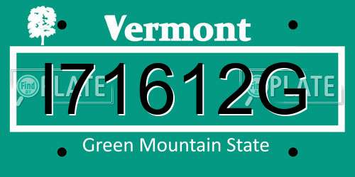 I71612G Vermont License Plate