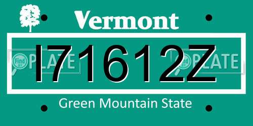 I71612Z Vermont License Plate
