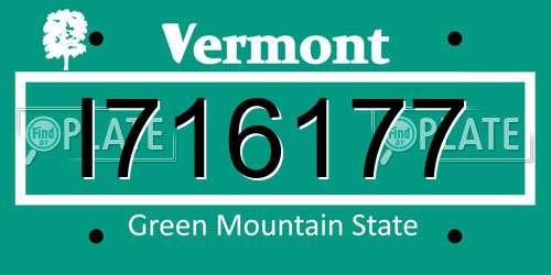 I716177 Vermont License Plate